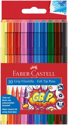 Faber-Castell, FABER-CASTELL Grip Colours 155310 10 Farben, Etui