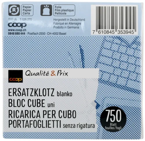 Coop Qualité & Prix Ersatzklotz weiss 750 Blatt