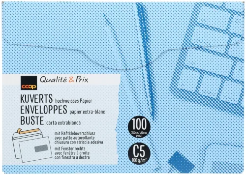 Coop, Qualité&Prix Kuvert C5 Fenster rechts 100 Stück