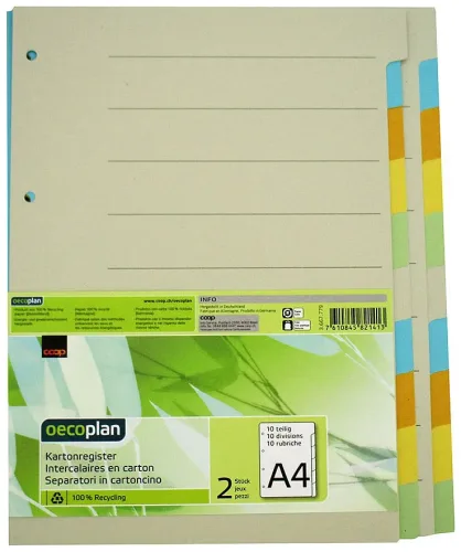 Oecoplan Kartonregister A4 10 Stück
