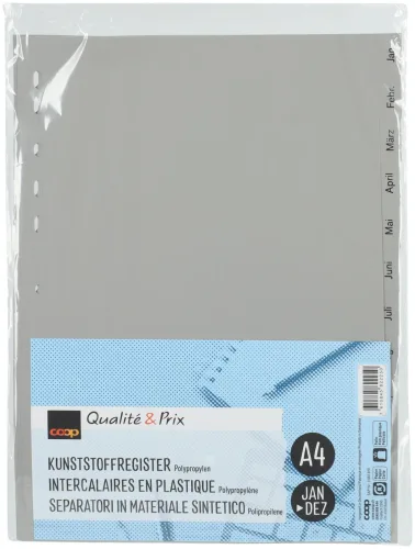 Coop Qualité&Prix Register PP A4 grau Jan-Dez