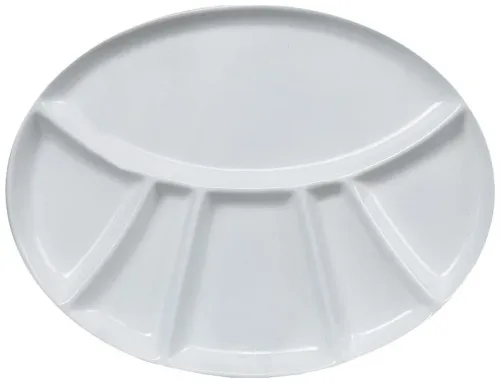 Nouvel Fleischfondue-Teller oval weiss