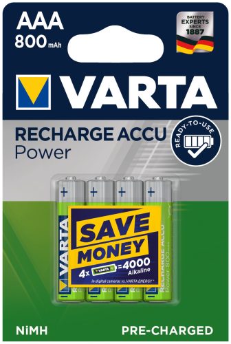 VARTA, VARTA Batterie Akku 56703101404 AAA/HR03, 800 mAh, 4 St&uuml;ck