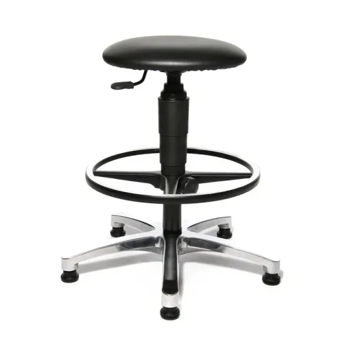 Office stool Topstar Tec Black/Chrome-plated, New, Dynamic sitting - ideal for healthy sitting