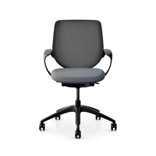 GIROFLEX, Swivel chair backrest configurable Giroflex 313 with mesh backrest, with fixed armrests Gray/Black, New