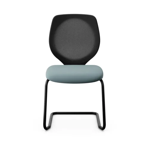 GIROFLEX, Giroflex 353 cantilever conference chair without armrests, Light blue/ Black, New