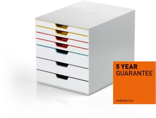 DURABLE Box VARICOLOR 7 762727 weiss/mehrfarbig 7 Schubladen