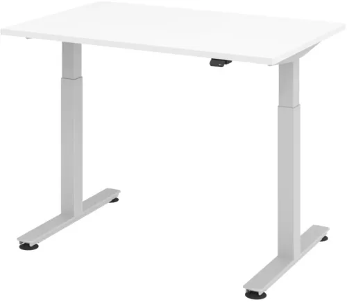 APOLLO B&uuml;rotisch ONE 140x67cm VXMST614/W/S weiss/silber, elektrisch