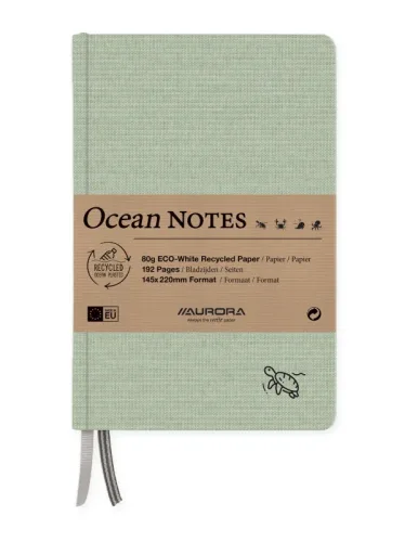 AURORA OCEAN NOTES A5 2396RTG gr&uuml;n, liniert 192 Seiten