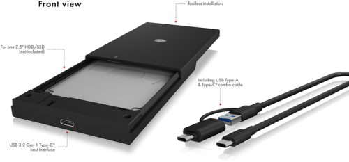 ICY BOX Ext. 2,5 Zoll Geh&auml;use IB-200T-C3 USB 3.2 Gen 1 Type-C
