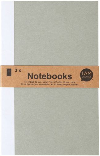 I AM CREATIVE Notizbuch A6 MAA4005.12 braun, 60 Seiten 3 St&uuml;ck