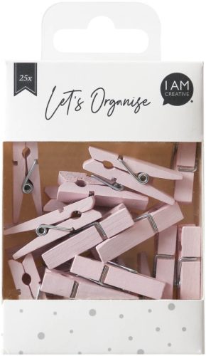 I AM CREATIVE Holzklammern Let`s Organize MAA4035.20 rosa, 35mm, FSC 25 St&uuml;ck