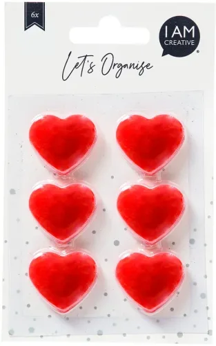 I AM CREATIVE Magnet Herz Let`s Organize MAA4035.49 rot, stark 6 St&uuml;ck