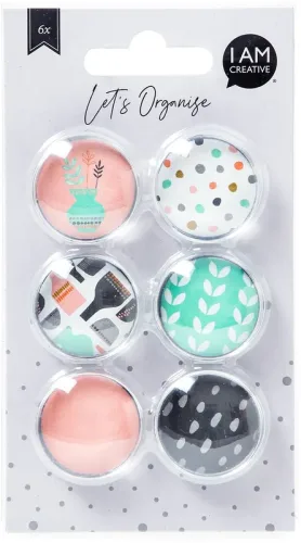 I AM CREATIVE Magnet Fresh Let`s Organize MAA4035.55 Glas, 3x1cm 6 St&uuml;ck