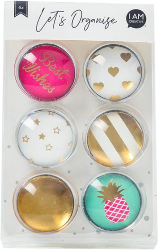 I AM CREATIVE Magnet Sommer Let`s Organize MAA4035.51 Glas, 3x1cm 6 St&uuml;ck