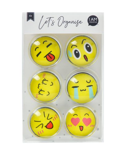 I AM CREATIVE Magnet Smiley Let`s Organize MAA4035.64 Glas, 30mm 6 St&uuml;ck