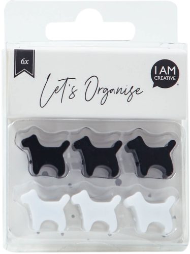 I AM CREATIVE Magnet Hund Let`s Organize MAA4035.53 schwarz, weiss 6 St&uuml;ck
