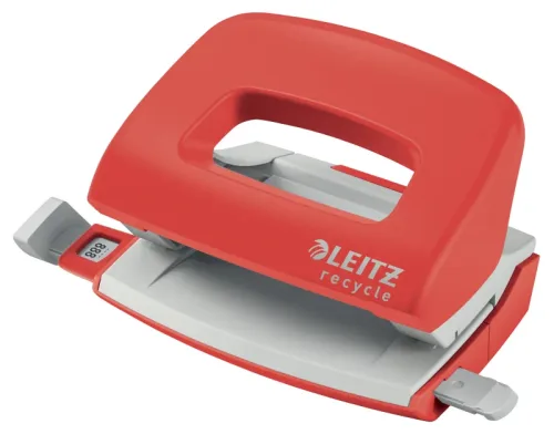 LEITZ Locher NeXXt Recycle 5010-00-25 rot, CO2 neutral 10 Blatt