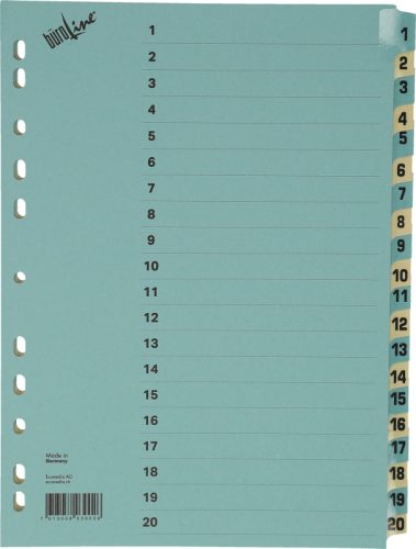 B&Uuml;ROLINE Kartonregister blau/beige A4 40552 1-20