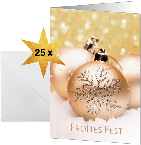 SIGEL Weihnachtskarten A6 DS091 Weihnachtskugeln 25 St&uuml;ck