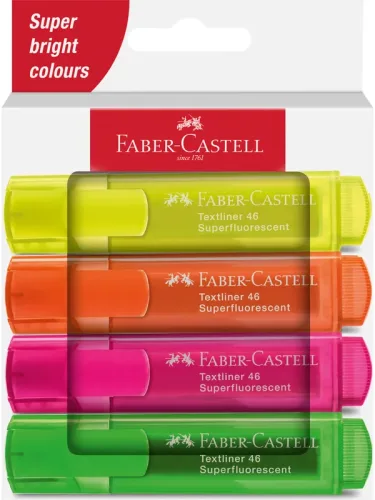 FABER-CASTELL Textmarker TL 46 254644 Superfluor 4 St&uuml;ck
