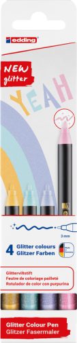 EDDING Fasermaler 1200 4-1200-4-3 Glitzer E-4 Pastell 4 St&uuml;ck