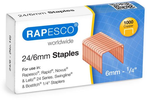 RAPESCO Heftklammern 24/6mm S24600Z3 1000 St&uuml;ck Kupfer