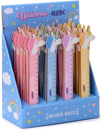 ROOST Holzlineal Einhorn 15cm STA332 4 assortiert
