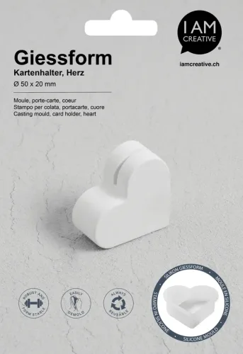 I AM CREATIVE Silikon Giessform 1704.24 Kartenhalter Herz