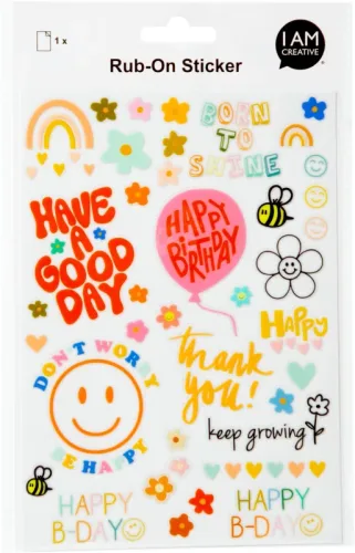 I AM CREATIVE Rub on Sticker A5 4010.62 Geburtstag