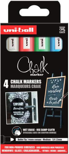 UNI-BALL Chalk Marker 1.8-2.5mm PWE-5M4PAS15 Rundspitze 4 St&uuml;ck