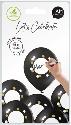 I AM CREATIVE Ballons DIY Beschriften 27cm 1000-1069 schwarz 6 St&uuml;ck