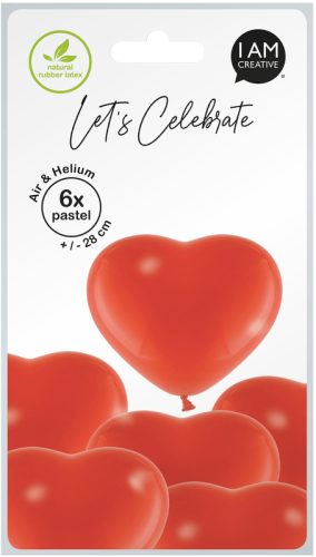 I AM CREATIVE Ballons Herz 27cm 1000-1073 rot 6 St&uuml;ck