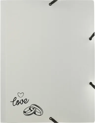 KOLMA Gummibandmappe Wedding A4 11.179.07 opak silber,love