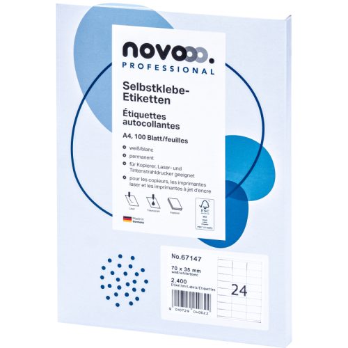 NOVOOO Etiketten 70x35mm 67147 weiss 2400 St&uuml;ck