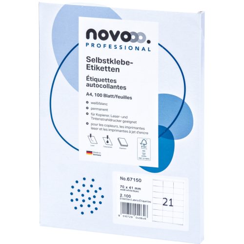 NOVOOO Etiketten 70x41mm 67150 weiss 2100 St&uuml;ck