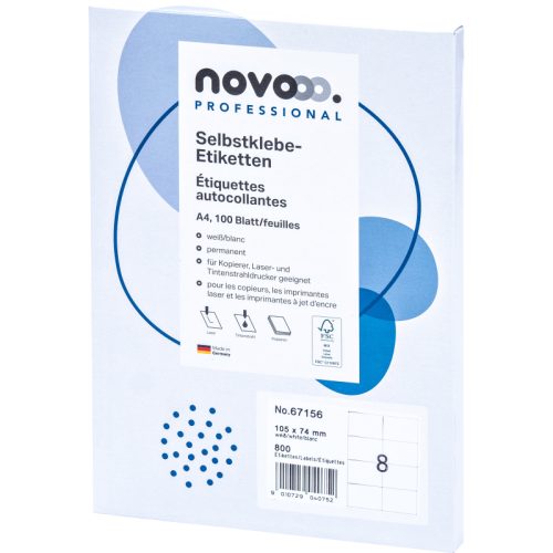 NOVOOO Etiketten 105x74mm 67156 weiss 800 St&uuml;ck
