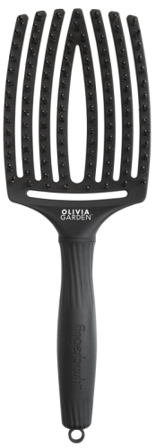 Olivia Garden Fingerbrush Care Iconic Boar & Nylon Full Black Haarb&uuml;rste schwarz L