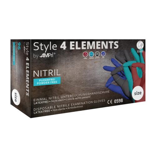 Med-Comfort Style 4 Elements Nitrilhandschuhe Farbmix 96 Stk. Gr S