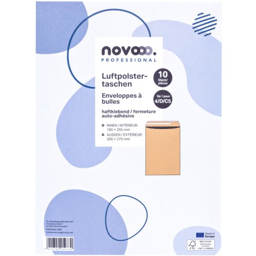 NOVOOO Luftpolstertasche Recycled E-1712124 braun, 180x265mm 10 St&uuml;ck