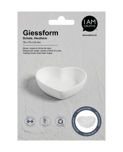 I AM CREATIVE Silikon Giessform 1704.13 Schale Herzform