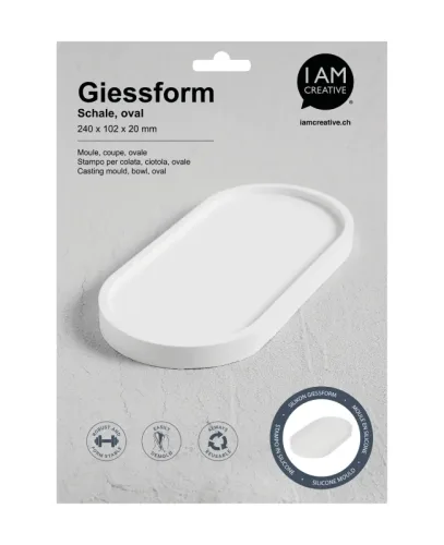 I AM CREATIVE Silikon Giessform 1704.11 grosse Schale oval