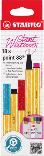 STABILO Fineliner Point 88 0.4mm 8818/6 Zick Zack Etui 18 St&uuml;ck