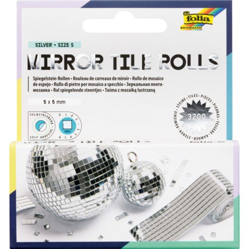 FOLIA Spiegelsteine 5x5mm 540560 2 Rollen &aacute; 4cmx1m