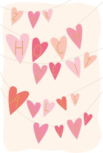 ABC Hochzeitskarte B6 51656 W&auml;scheleine mit Herzen