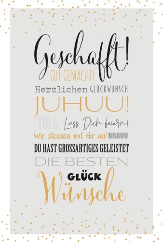 ABC Gl&uuml;ckwunschkarte Pr&uuml;fung B6 52305 Bestanden