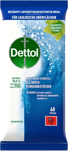 DETTOL Allzweck-Reinigungst&uuml;cher 3251349 Ozeanfrische 66 St&uuml;ck