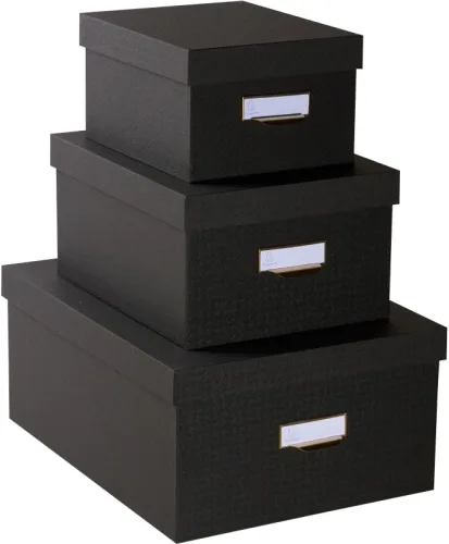 EXACOMPTA Ablagebox Officebyme 79601E schwarz 3er-Set