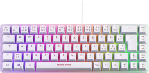 DELTACO TKL Gaming Keyboard membrane GAM-158-W RGB CH-Layout, White