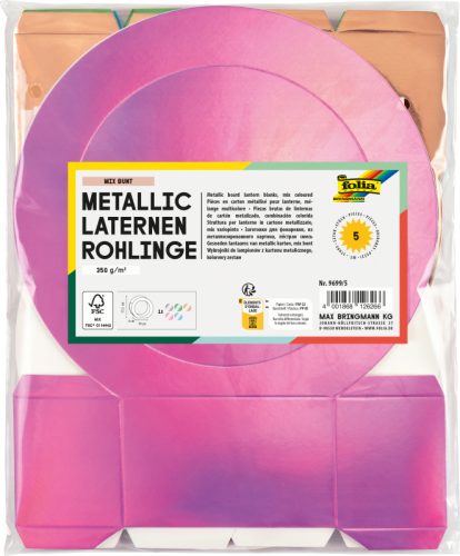 FOLIA Laternenrohlinge 19cm 9699/5 assortiert 5 St&uuml;ck